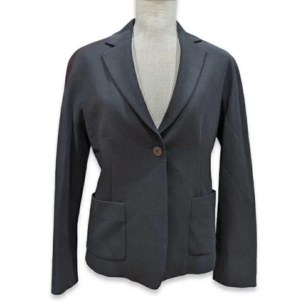 Donna Karan Signature Women's Black Single Button Wool Blazer Size US 8
